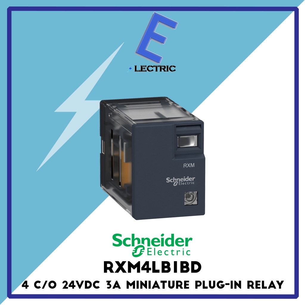 Schneider Zelio RXM4LB1BD Miniature plug-in relay 24 V DC 3A 4 C/O ...