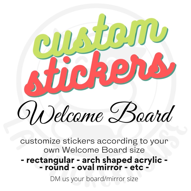 (CHAT FIRST) CUSTOM STICKER for Welcome Board Sticker / Wedding Mirror ...