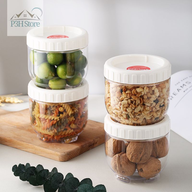 Set of 4 Lock&Lock Interlock plastic boxes, capacity 500ml INL301S4 ...