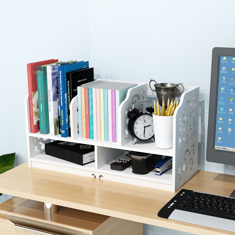 Home desktop easy simple organizer shelf office computer side desktop ...