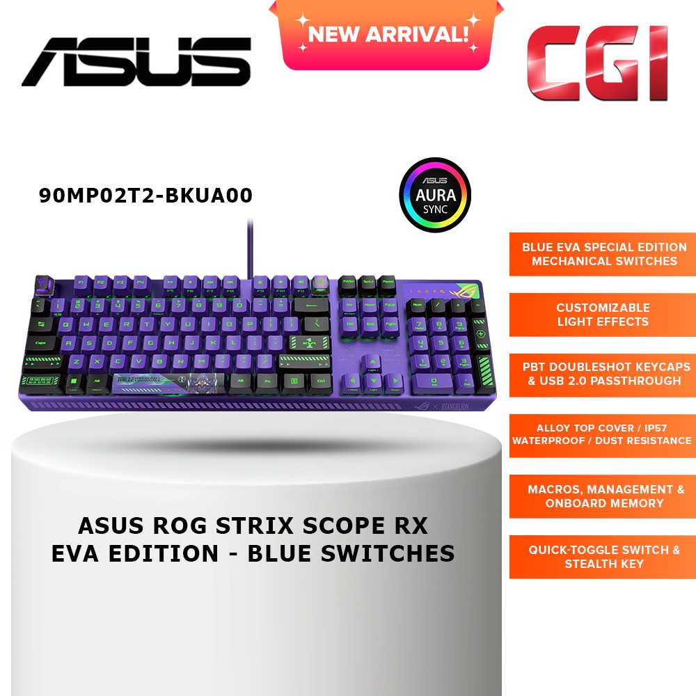 Asus XA10 ROG Strix Scope RX Eva Edition Gaming Keyboard - Blue Switch ...