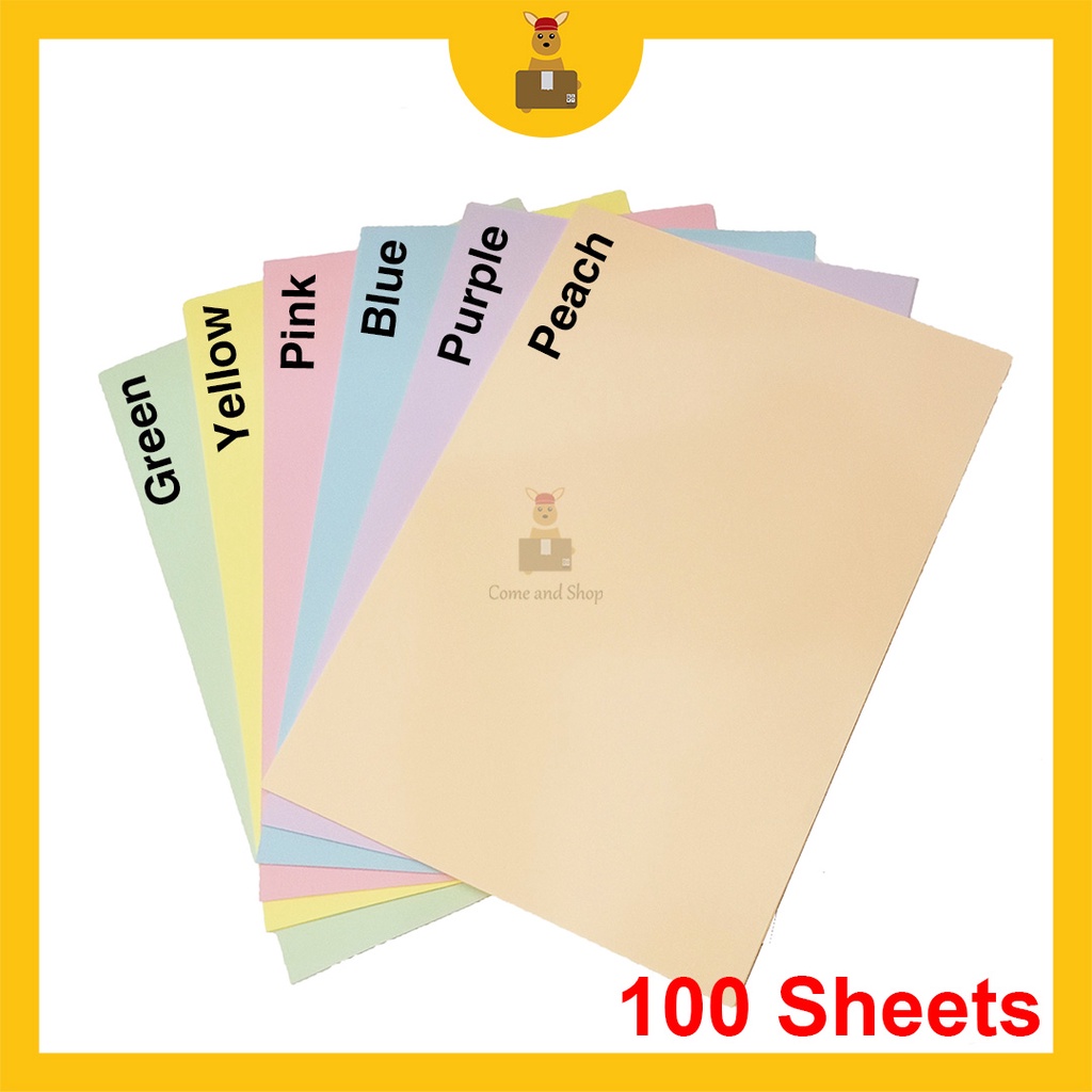 A4 Light Colour Color Paper Kertas Warna A4 (100 Sheets 