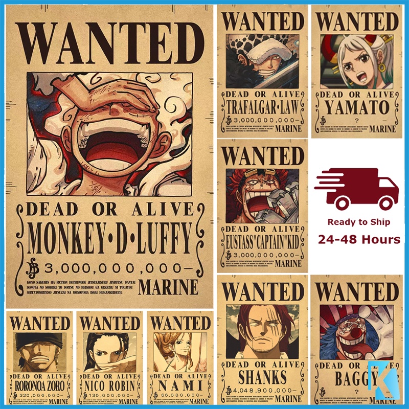 One piece luffy nika gear 5 wanted poster wall art