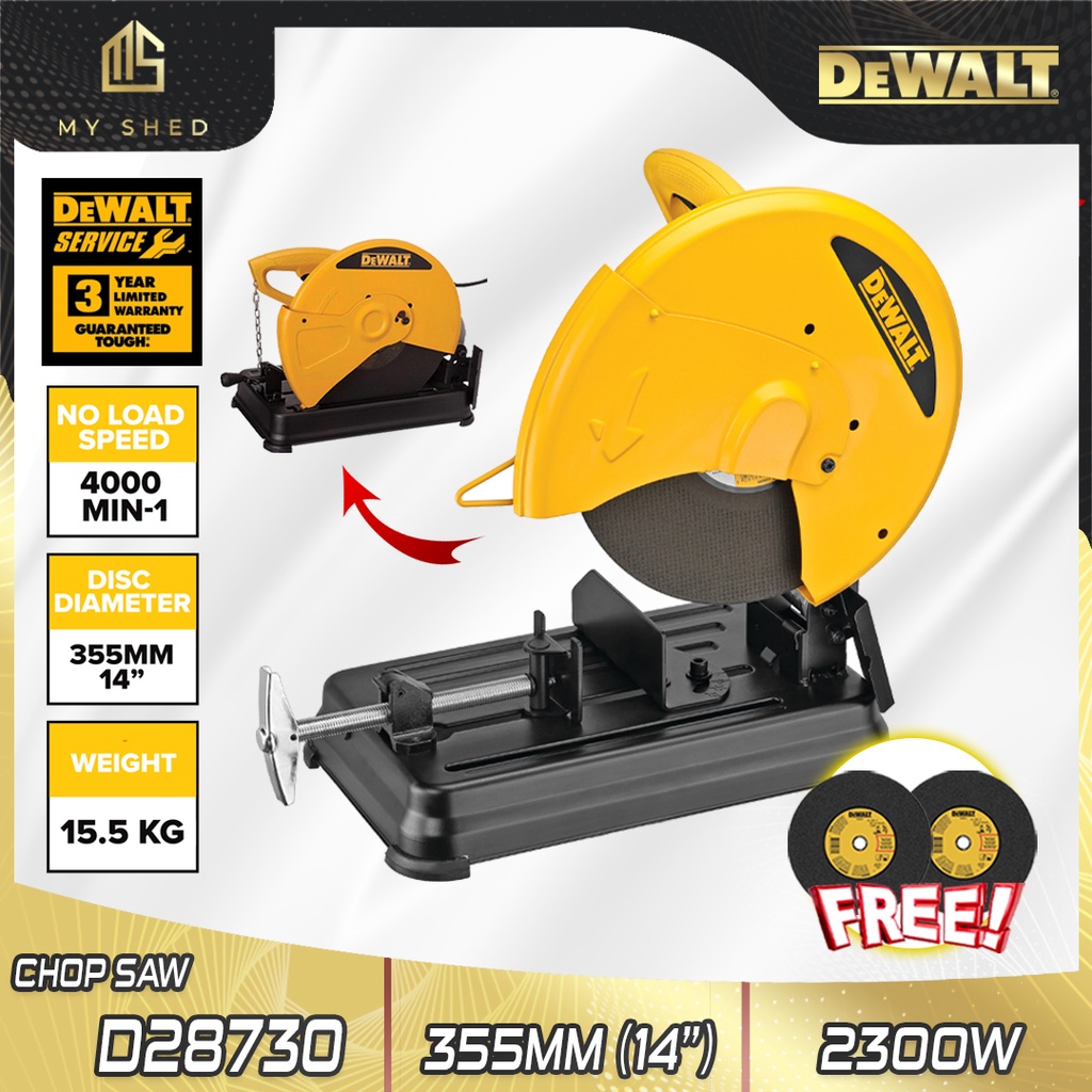 Dewalt D28730 Xd 2300w 14 Inch 355mm Chop Saw Free Metal Cutting Disc Dwa8011r D28720 4979