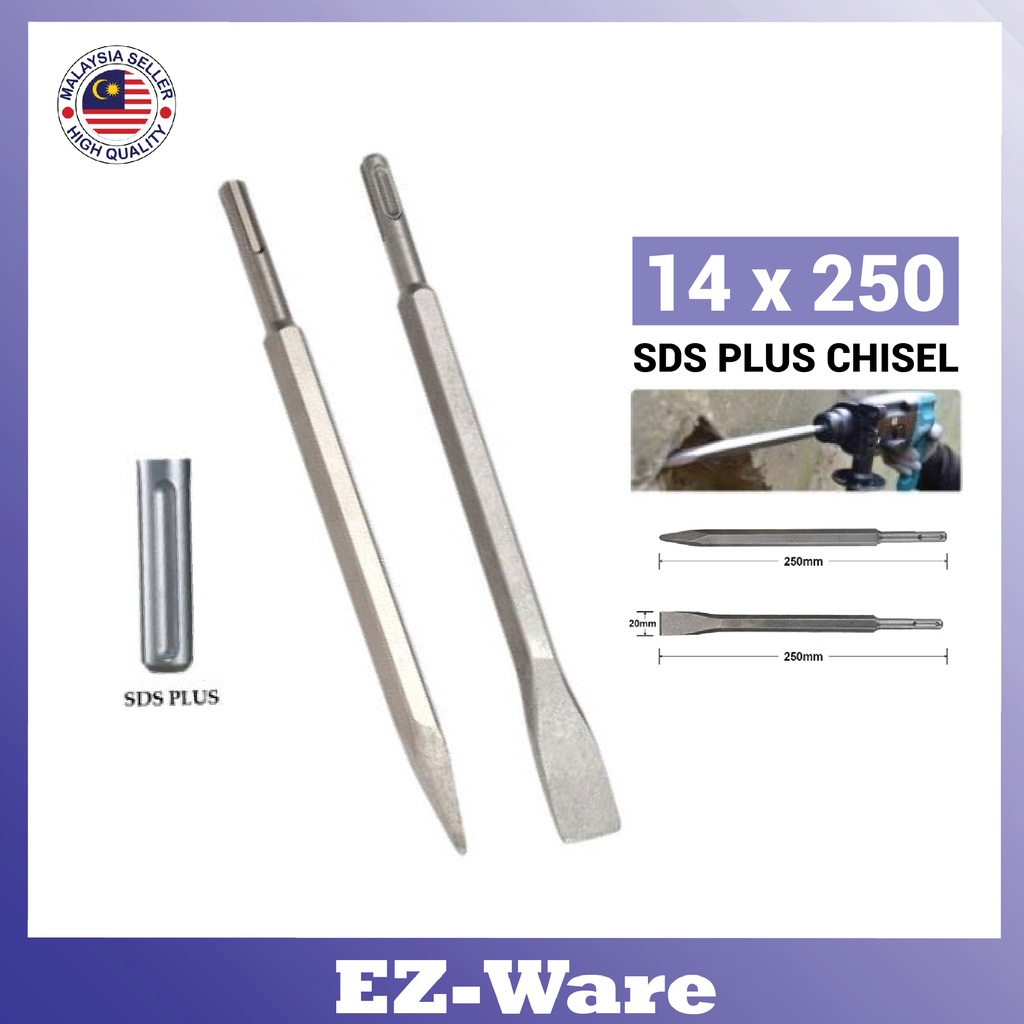 14 x 250mm SDS Plus Stone Chisel (Point/Flat) SDS Plus Chisel Mata ...
