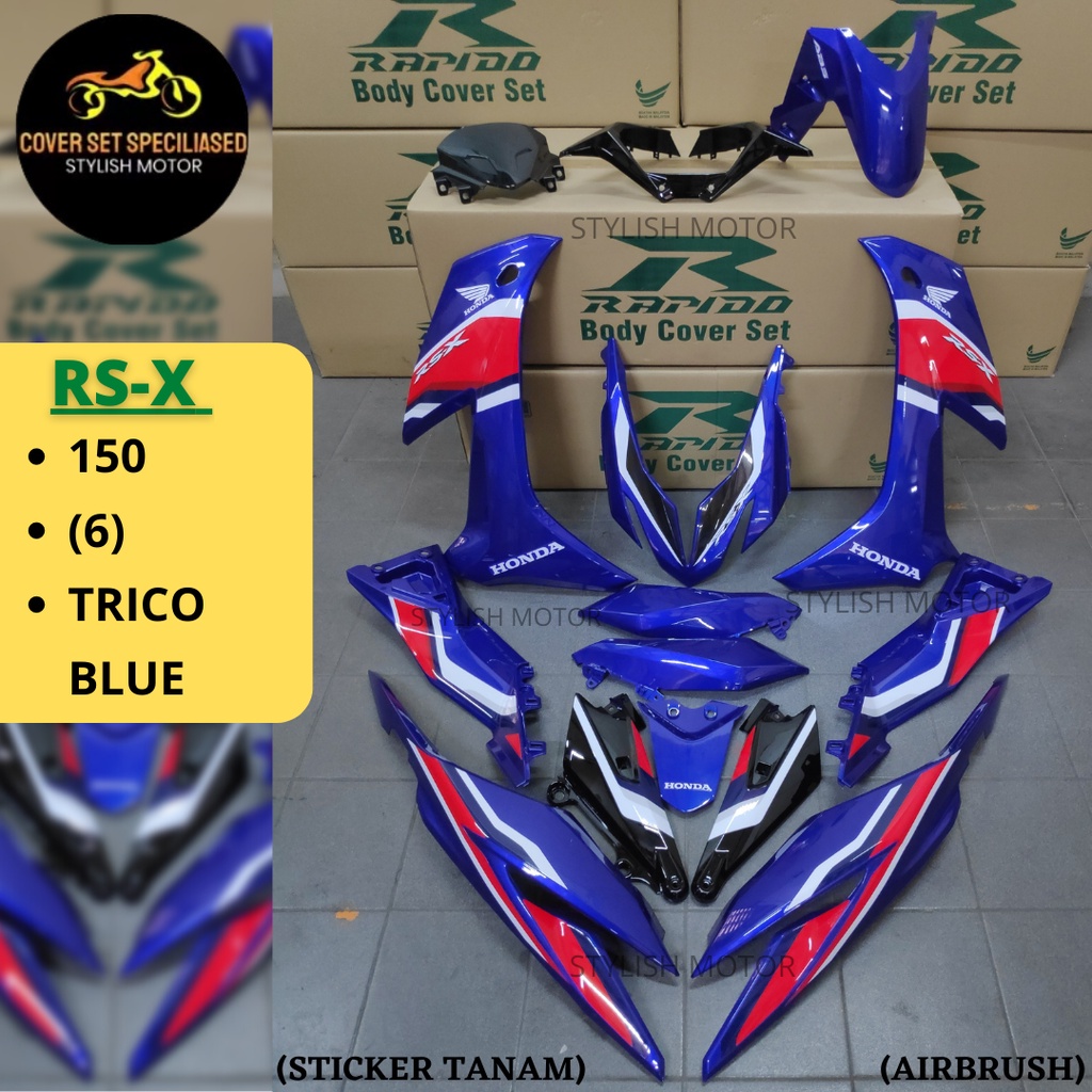 Sticker Tanam Airbrush Rapido Cover Set Honda Rsx Rs X Trico