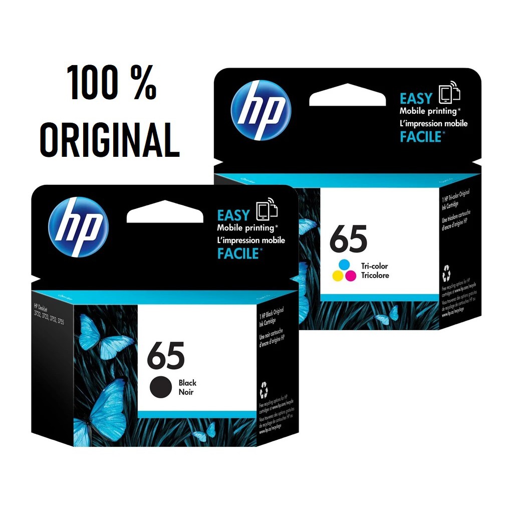 HP 65 (Genuine) Black /Tri-Color Original Ink Cartridge (READY STOCK ...