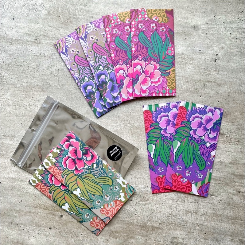 2022 Sampul Duit Raya Money Packet Angpow Floral Peranakan Floral Motif ...