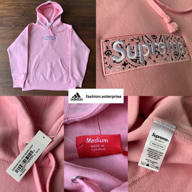 Supreme bandana box logo hoodie pink hotsell