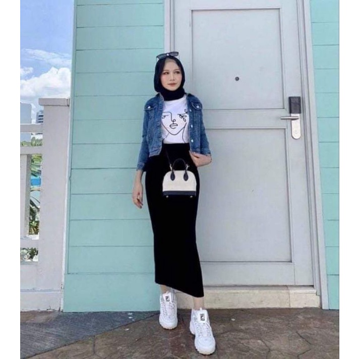 SKIRT PENCIL MUSLIMAH❤️TEBAL ELASTIC GOOD QUALITY❤️SKIRT LABUH