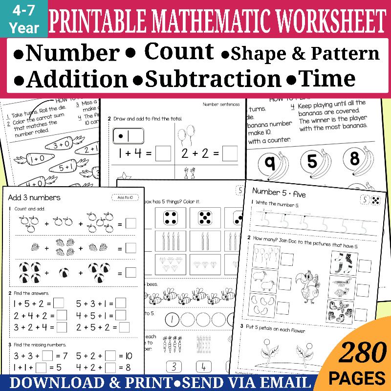 [Softcopy] Math Worksheet Practice Activity Mathematic Binder for ...