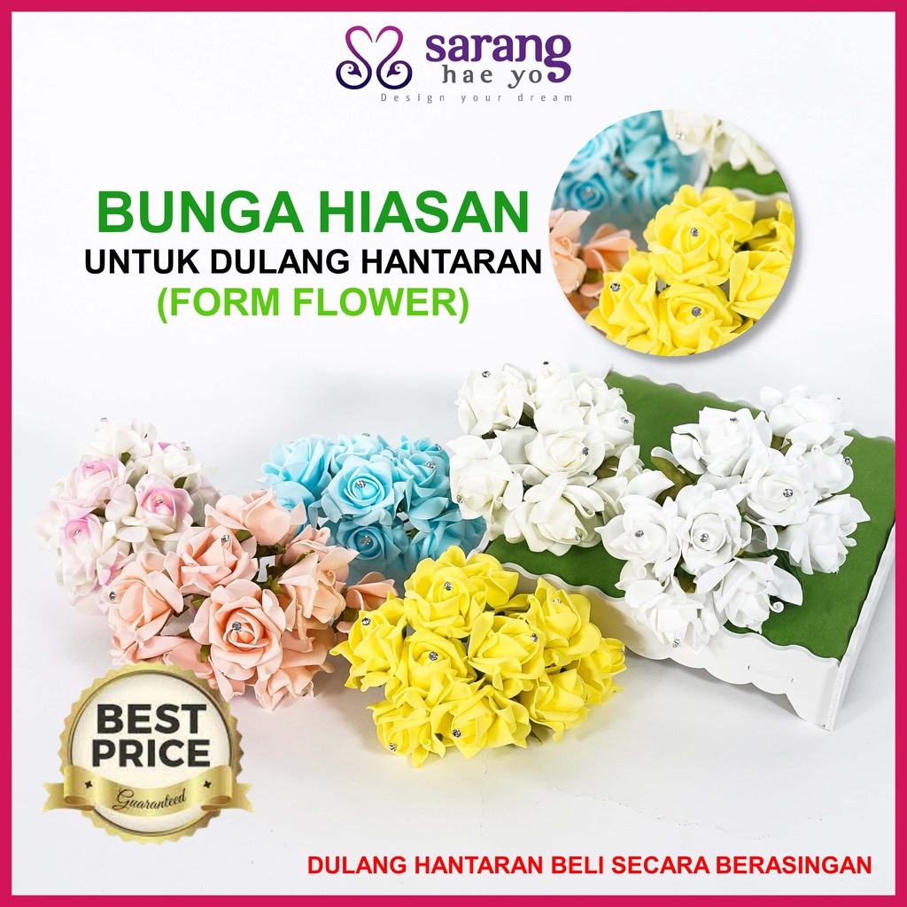 Eva Foam Flower with Diamond x 10 Flower Hiasan Dulang Bunga Span Foam ...