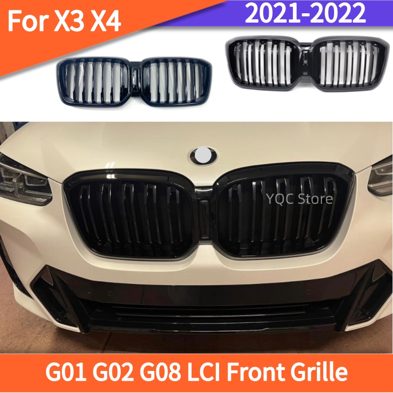 AFR Gloss Black Double Slat Kidney Grille For BMW X3 G01 & X4 G02 (2022-2024 Facelift)