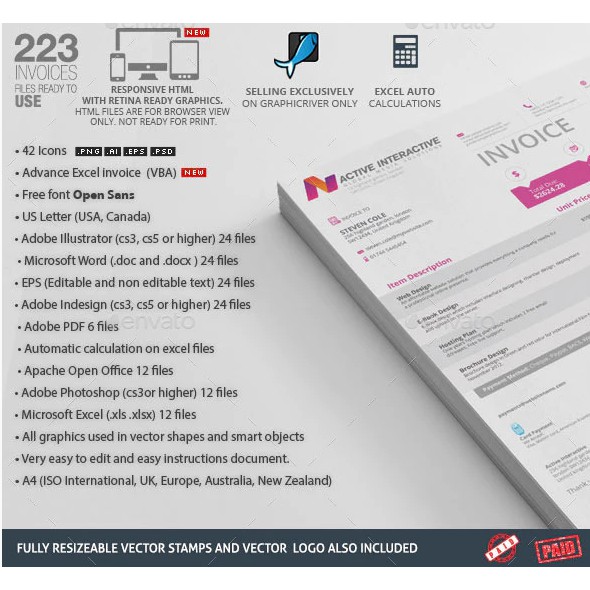 Invoice Fully Editable Template | Multi Format | Shopee Malaysia