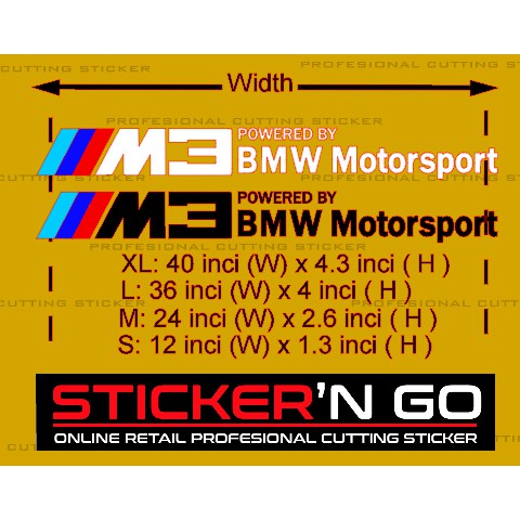 STICKER CUTTING CUSTOM M3 BMW MOTORSPORT DESIGN | Shopee Malaysia