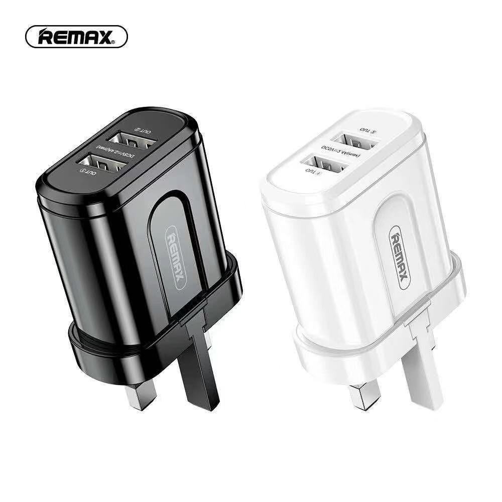 Remax RP-U22 2.4A Dual USB Port Fast Charging Charger UK Plug Adapter 4 ...