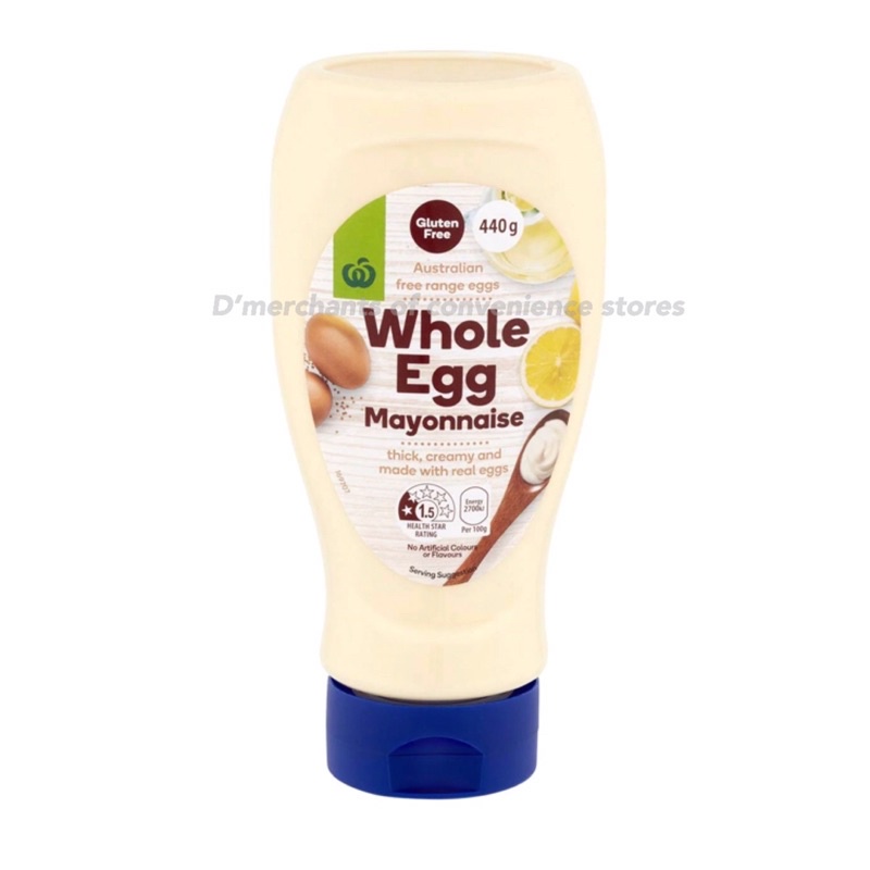 Woolworths AustraliaWhole Egg Mayonnaise Gluten Free 440g Shopee