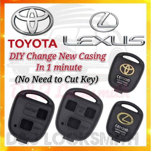 DIY Toyota Lexus 2 / 3 Button Remote Key Shell Cover Casing Replacement ...