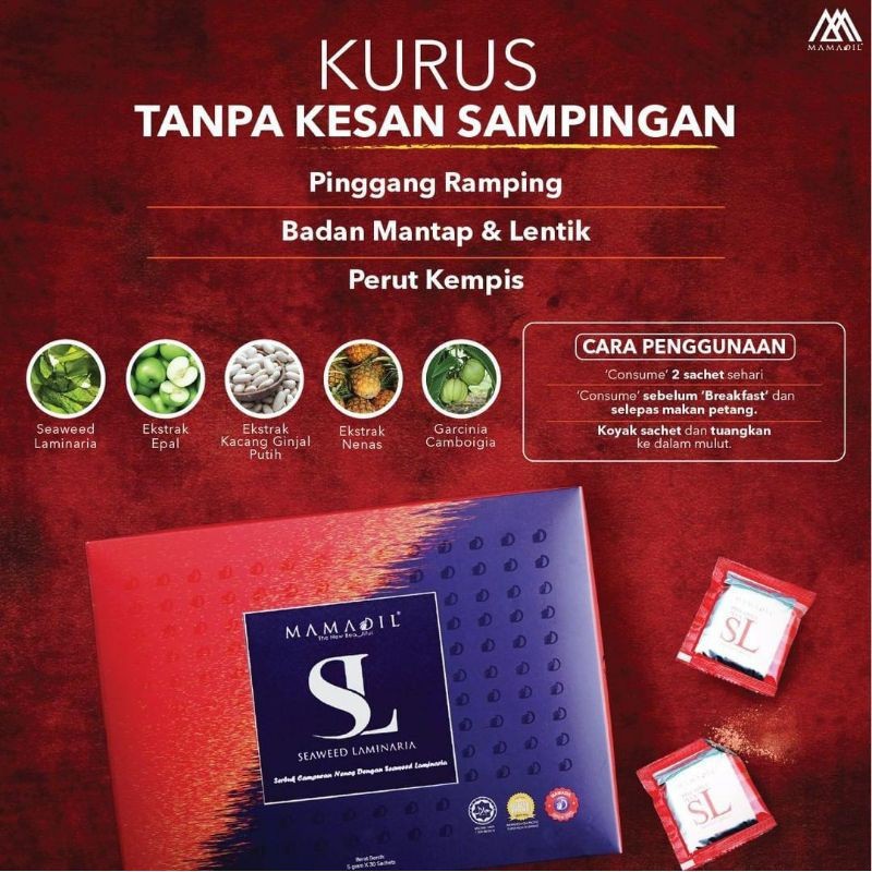 SEAWEED LAMINARIA SLIM LOVE MAMADIL (1 BOX - 30 SACHET) | Shopee Malaysia