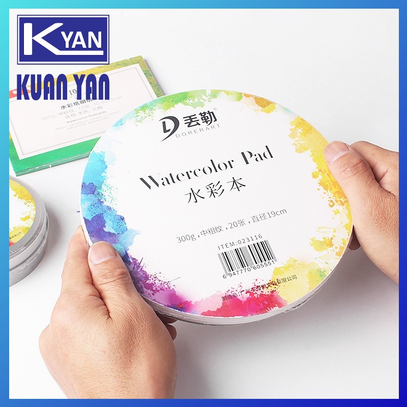 20 Sheets 300g Round Drawing Paper for Watercolor/DIY Postcard Painting ...