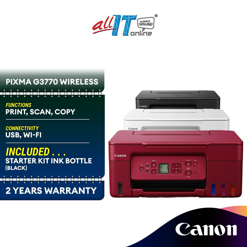 Canon Pixma G3770 Wireless Refillable Ink Tank Printer With Low Cost Printing Printer Shopee 2836