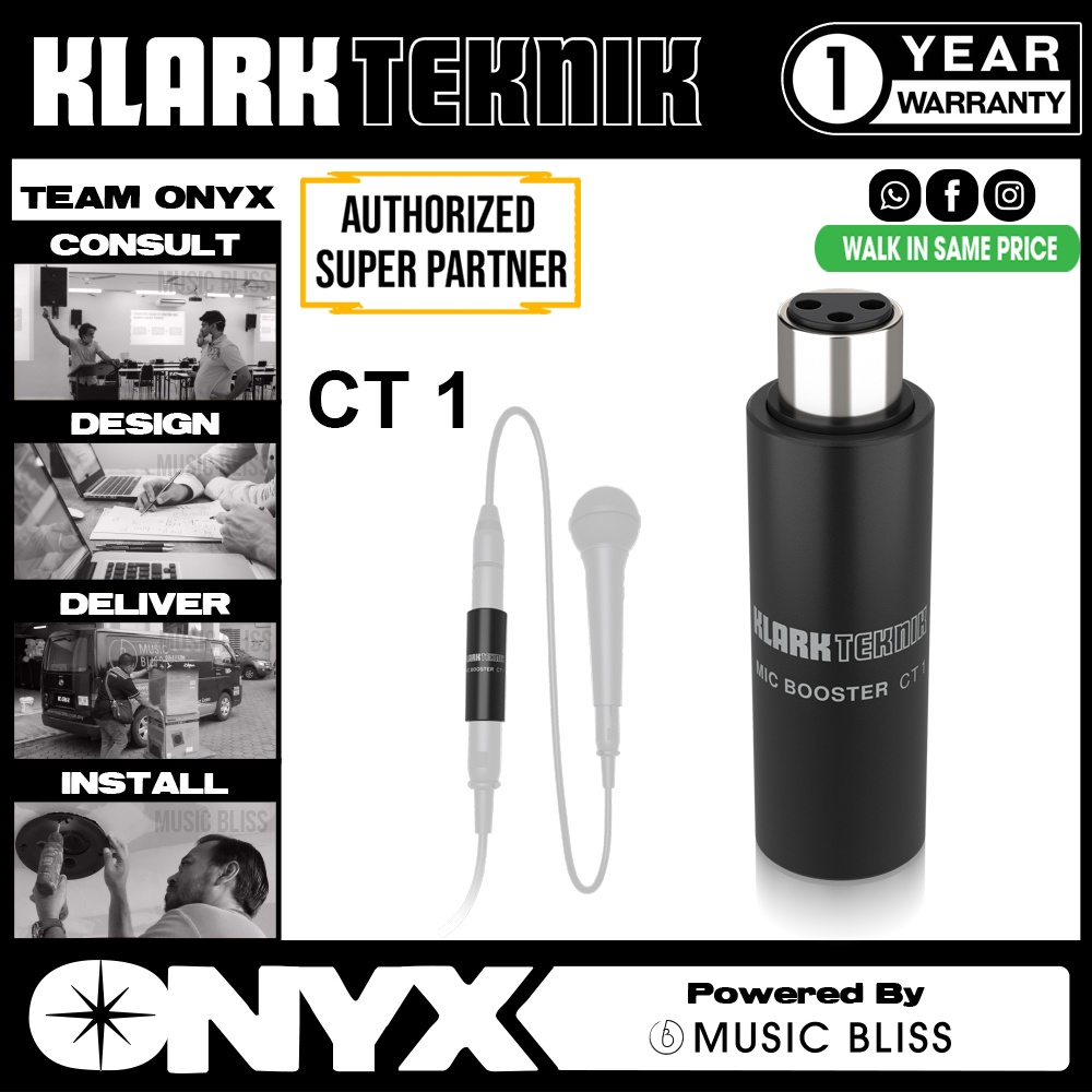 Klark Teknik MIC BOOSTER CT 1 Compact Dynamic Microphone Booster (CT1 ...
