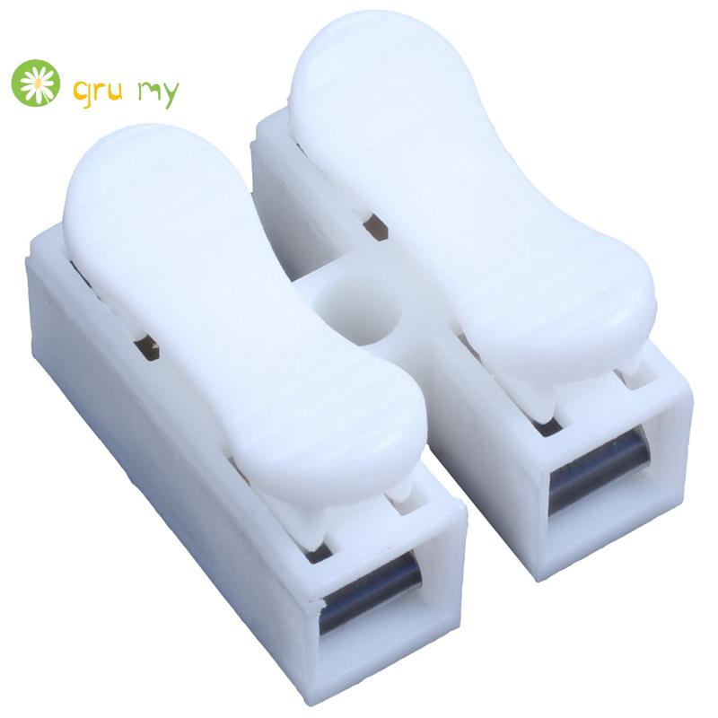50PCS CH2 Spring Quick Wire Connector Cable Clamp Terminal Block ...