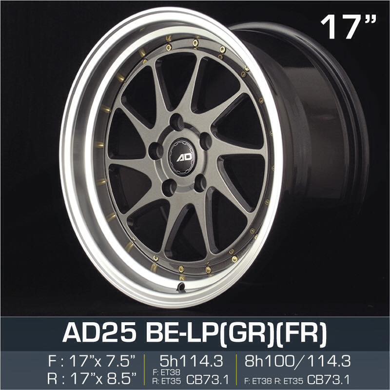 AD 17 inch 7.5JJ/8.5JJ 4X100 4X114.3 / 5X114.3 ET35/38 ORI CAR SPORT ...