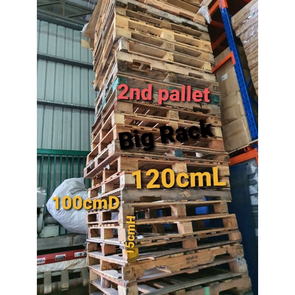 Big Rack 2nd Hand Pallet Kayu /Wood (15cmH x 120cmL x 100cm D) | Shopee ...
