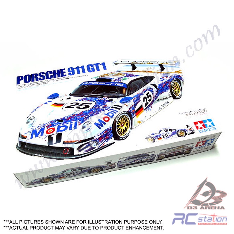 TAMIYA 24186 1:24 Porsche 911 GT1 LeMans `96 Werkst. - getrouwe replica, modelbouw, kunststof kit, hobby, lijmen, modelbouwdoos, montage, onbeschilderd, veelkleurig