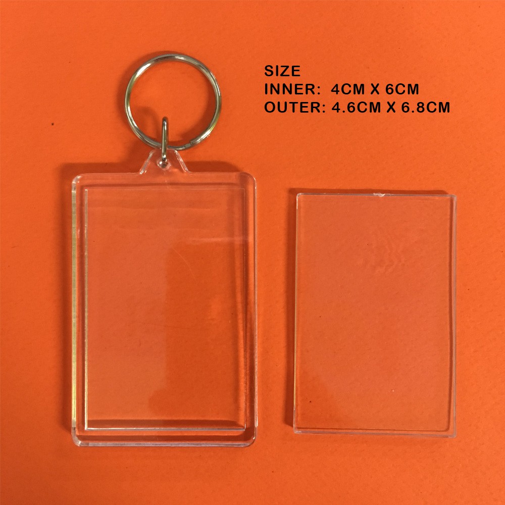 DIY Rectangle shape 4.6*6.8cm Clear Blank Insert Photo Acrylic Keychain ...