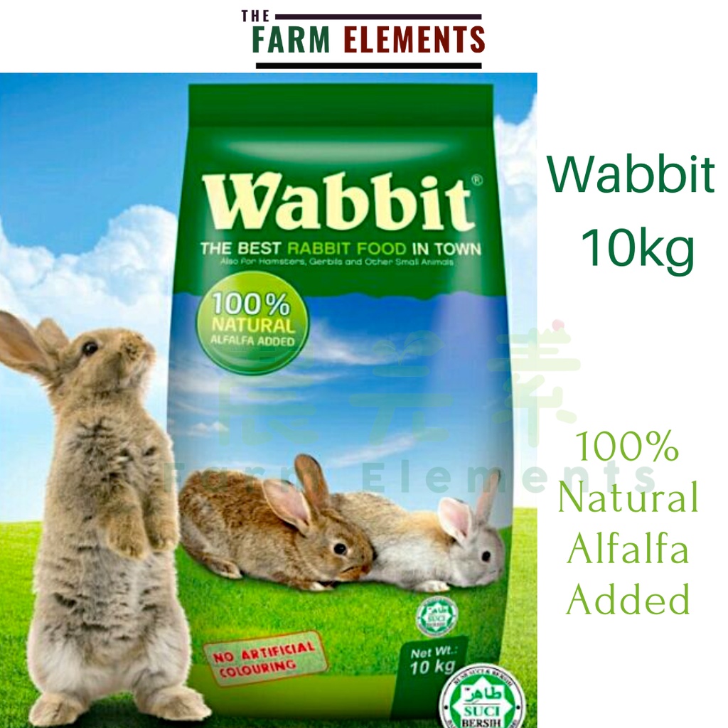 Wabbit Rabbit Food (10kg) Alfalfa Added Pellet Makanan Arnab | Shopee ...