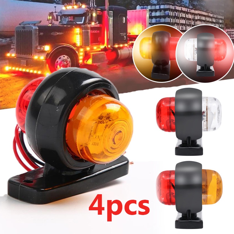 4 Pcs 12v24v Universal Truck Trailer Tail Light / Side Marker Light