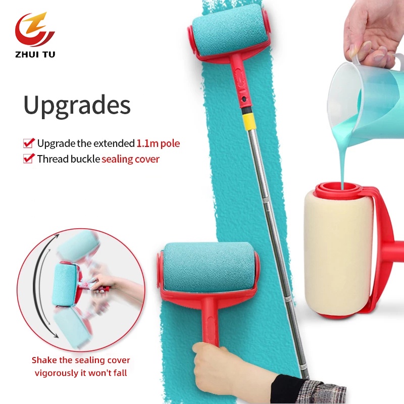 【ZHUITU】6PCS DIY Paint Roller Brush Tools Paint Runner Pro 1.1M