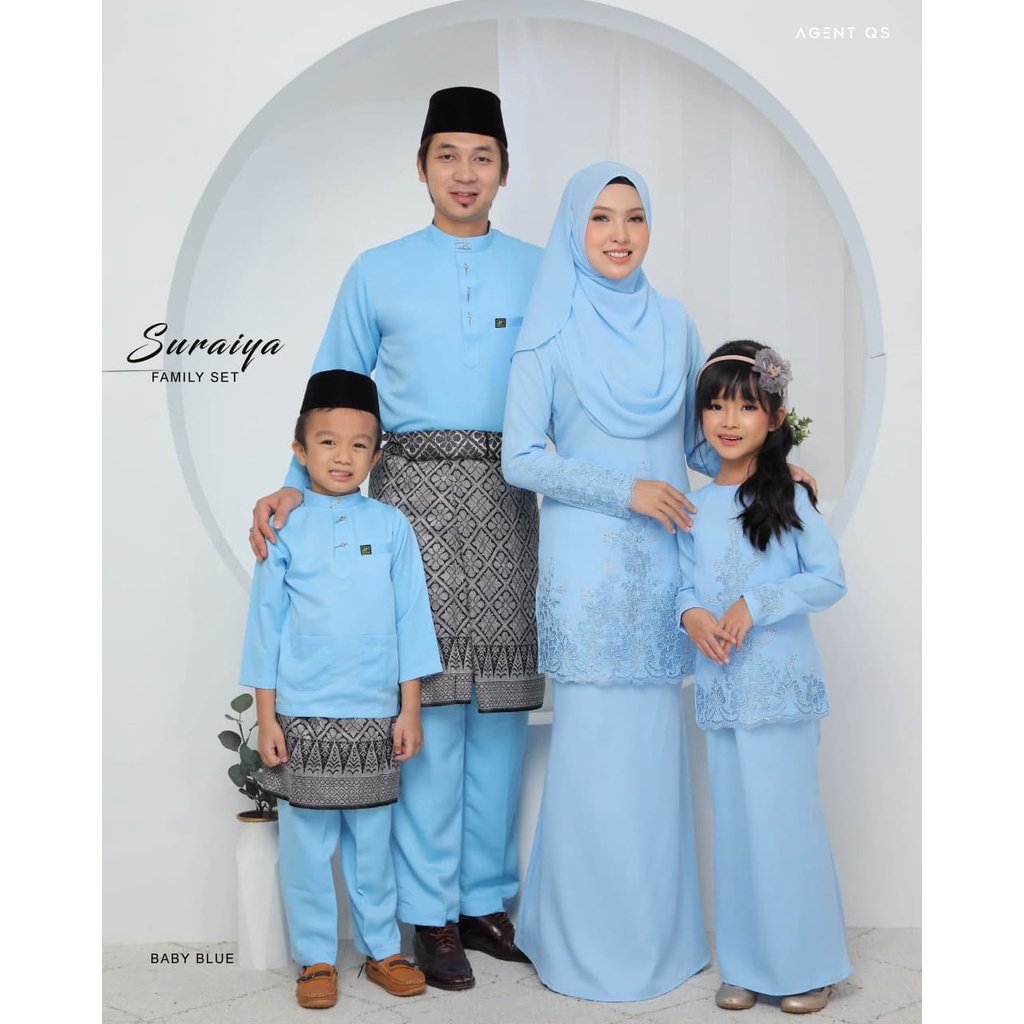 BAJU RAYA SET FAMILY/SURAIYA BABY BLUE /FAMILY SETS/ RAYA SEDONDON/BAJU ...