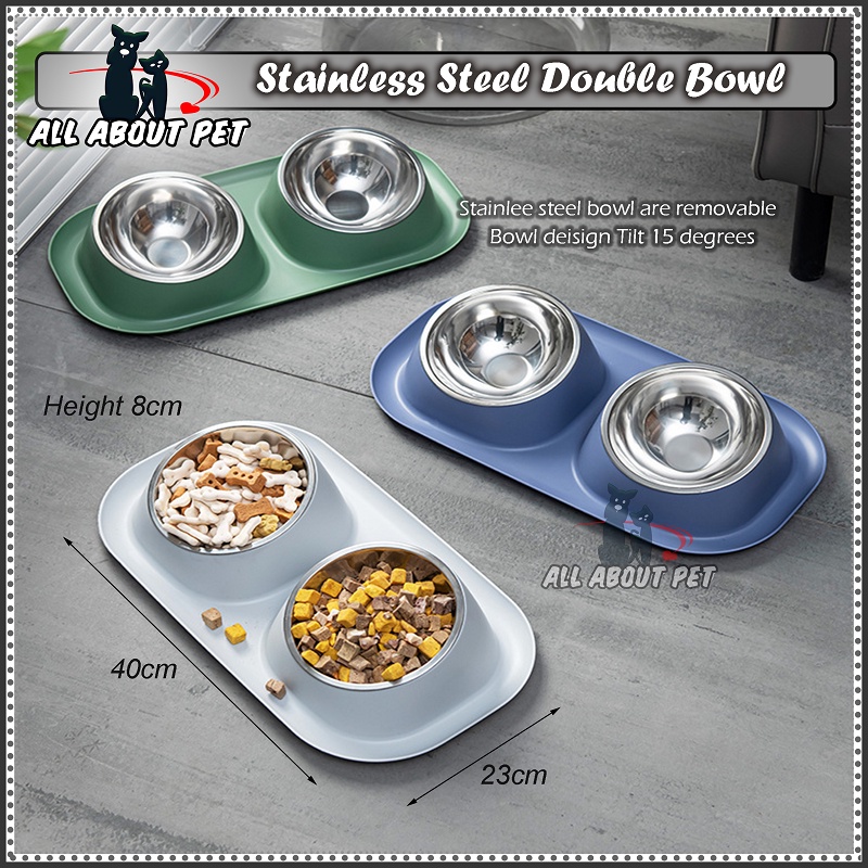 Cat Bowl Pet Feeder High Quality Stainless Steel Single Double Bowl 