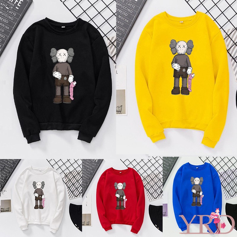 Autumn Winter Couple Pink Letter Pattern KAWS Sesame Street Couple ...