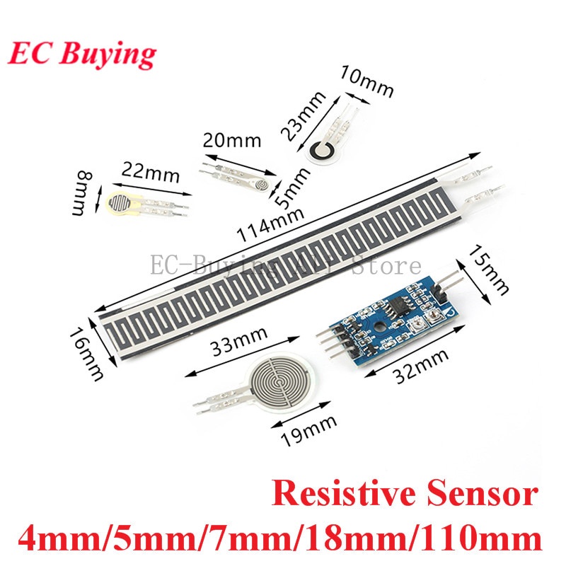 Resistive Thin Film Pressure Sensor Flexible Force Sensitive Resistor ...