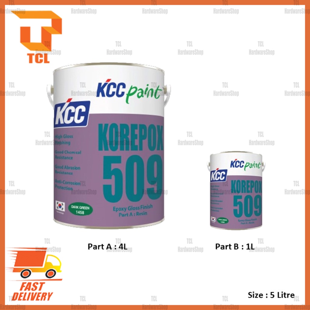 [KCC] 5Litre KCC Paint Korepox 509 Epoxy Floor Paint Coating 4L+1L (Cat ...