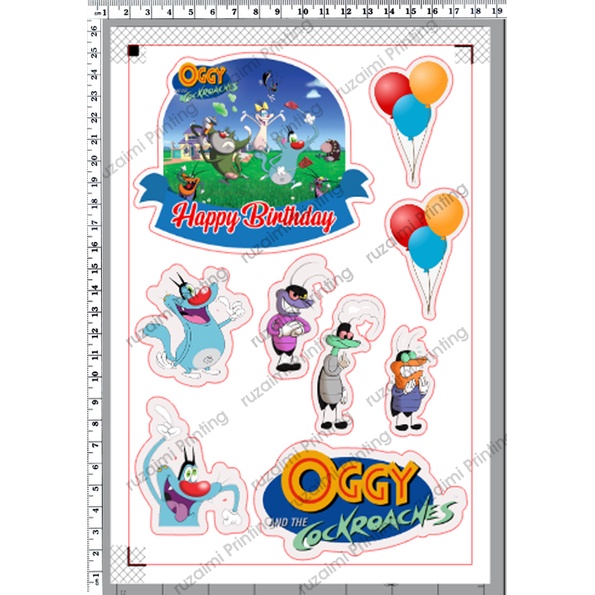 Oggy The Cockroach Cake Topper Birthday 001 | Shopee Malaysia
