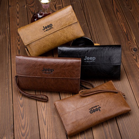 Jeep Buluo Men s PU Leather Long Wallet Clutch Bag Shopee Malaysia