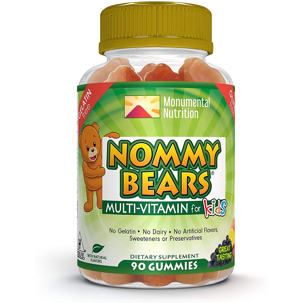 Nommy Bears MULTIVITAMIN Gelatin-Free Gummies: for Kids, Children ...