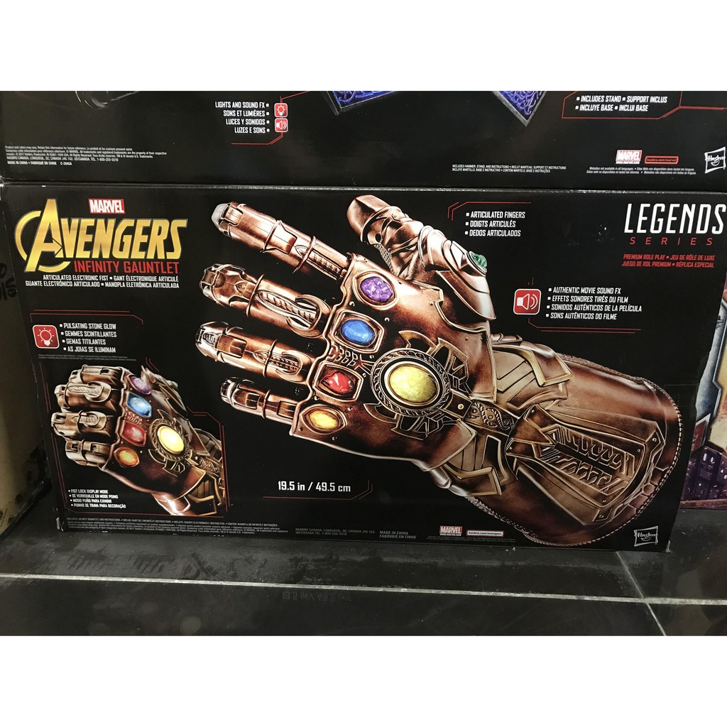 Le gant Thanos Infinity Gauntlet et le gant Tony Stark Power