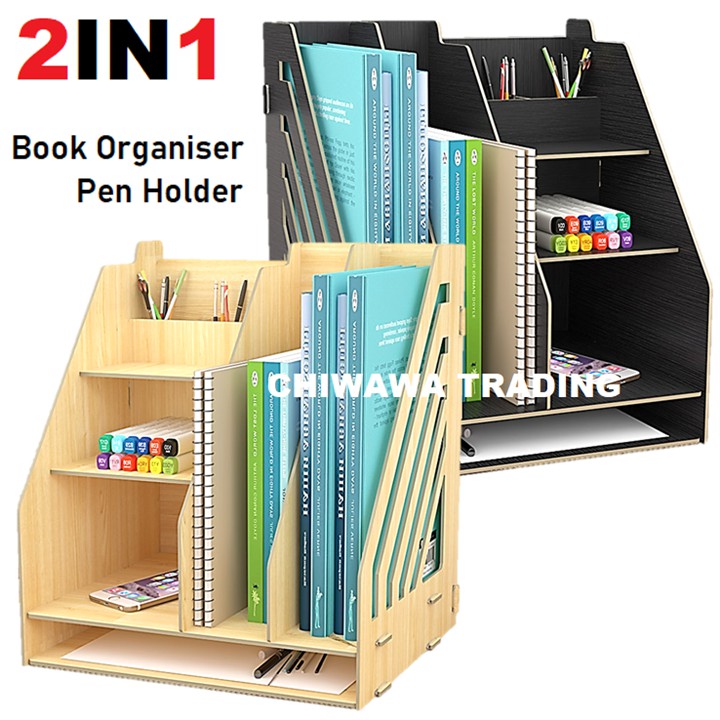 7 Compartment Desktop Table Top Rack Document Magazine Book Shelf ...
