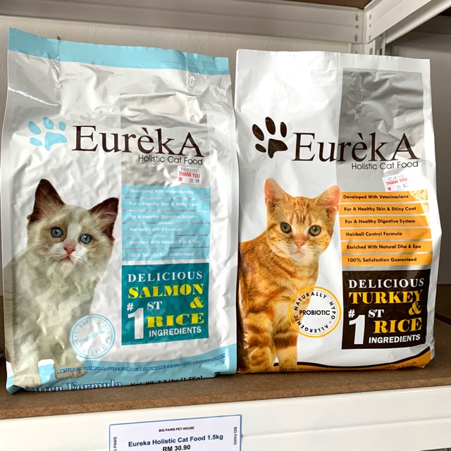 Eureka Holistic Cat Food 1.5kg Turkey Rice Salmon Rice Adult Cats Formula 1.5kg