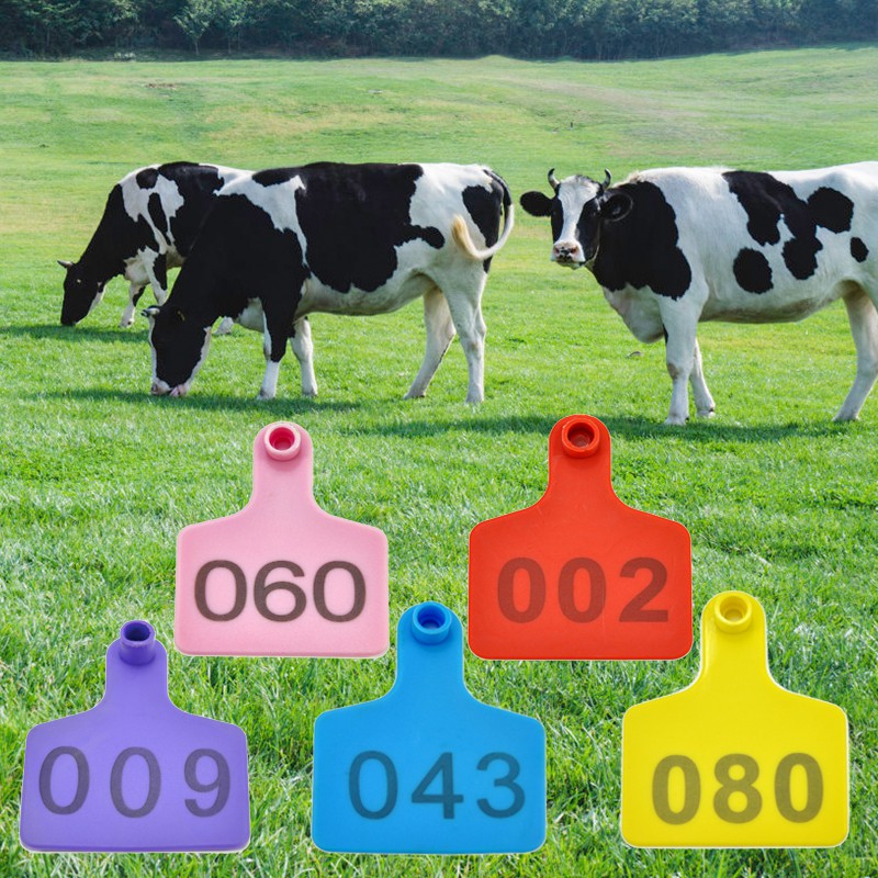 001-100 Number Livestock Cattle Ear Tags Farm Animal Identification TPU ...