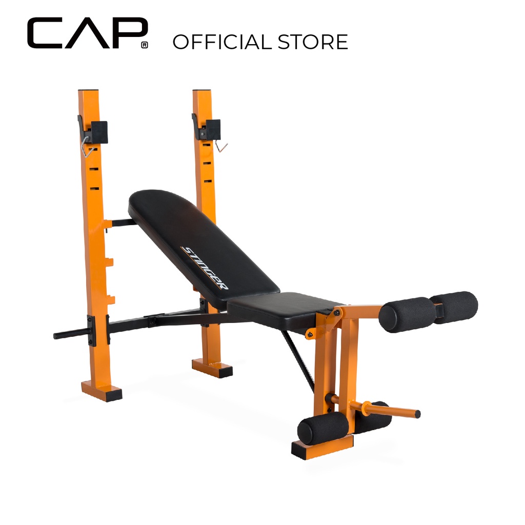 CAP Barbell Standard Weight Gym Bench Rack with Fixed Uprights Leg Developer Incline and Decline Flat Bench Home Gym