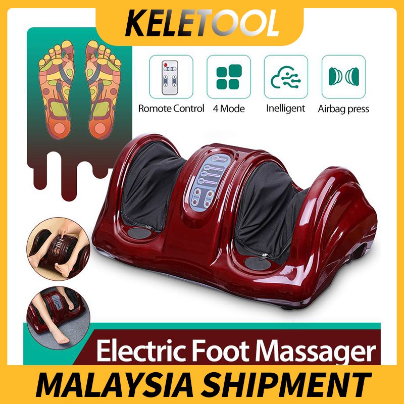 Electric Foot Massager Kneading Deep Tissue Relax Heated Roll Legs Feet ...