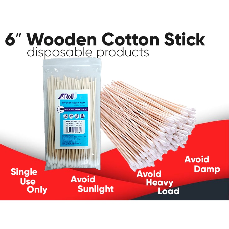 Aros / Primes Wooden Applicators/Wooden Cotton Stick / Aplikator Kayu