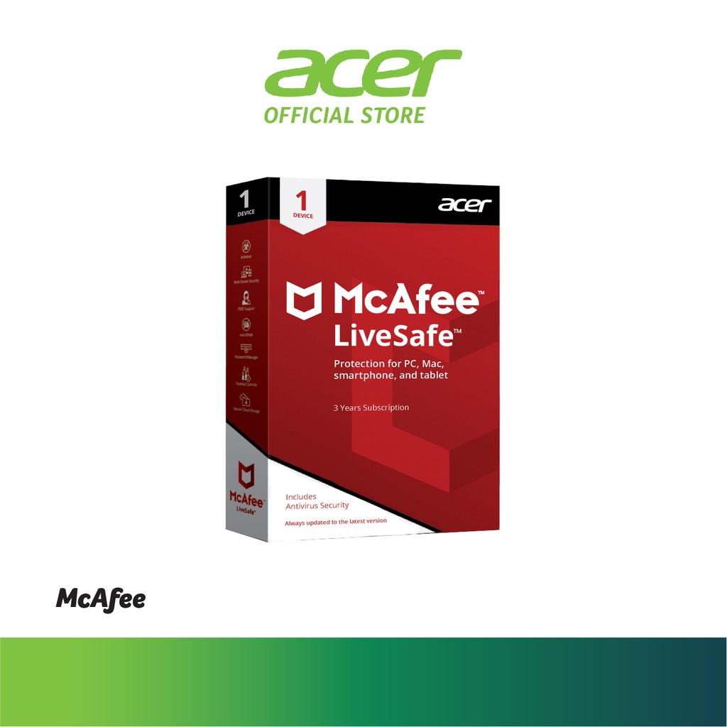 Acer Supercare Extended Warranty & McAfee LiveSafe Antivirus | Shopee ...